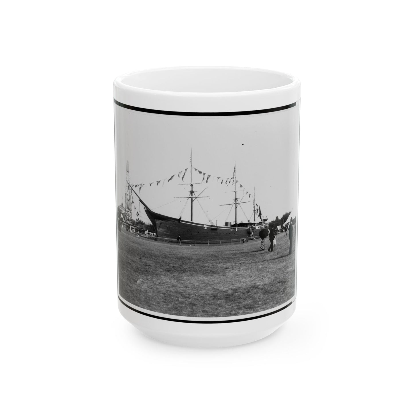 Encampment Of The G.A.R. In Washington, D.C., With Replica Of Ship (U.S. Civil War) White Coffee Mug