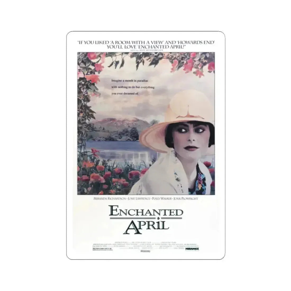 Enchanted April 1992 Movie Poster - STICKER Vinyl Kiss-Cut Decal 2 Inch White - The Sticker Space