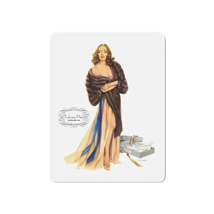 Enchanting Minks, Esquire, March 1948 (Magazine Illustration) Refrigerator Magnet - The Sticker Space