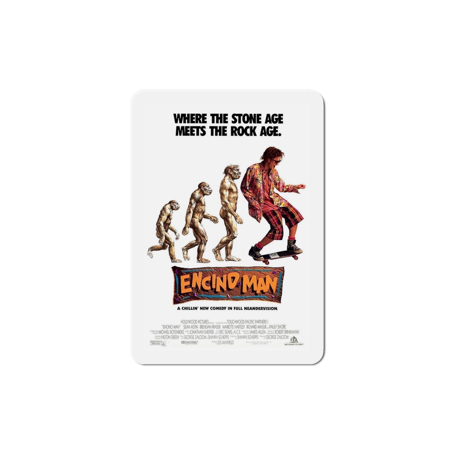 Encino Man 1992 Movie Poster Die-Cut Magnet-5" x 5"-The Sticker Space