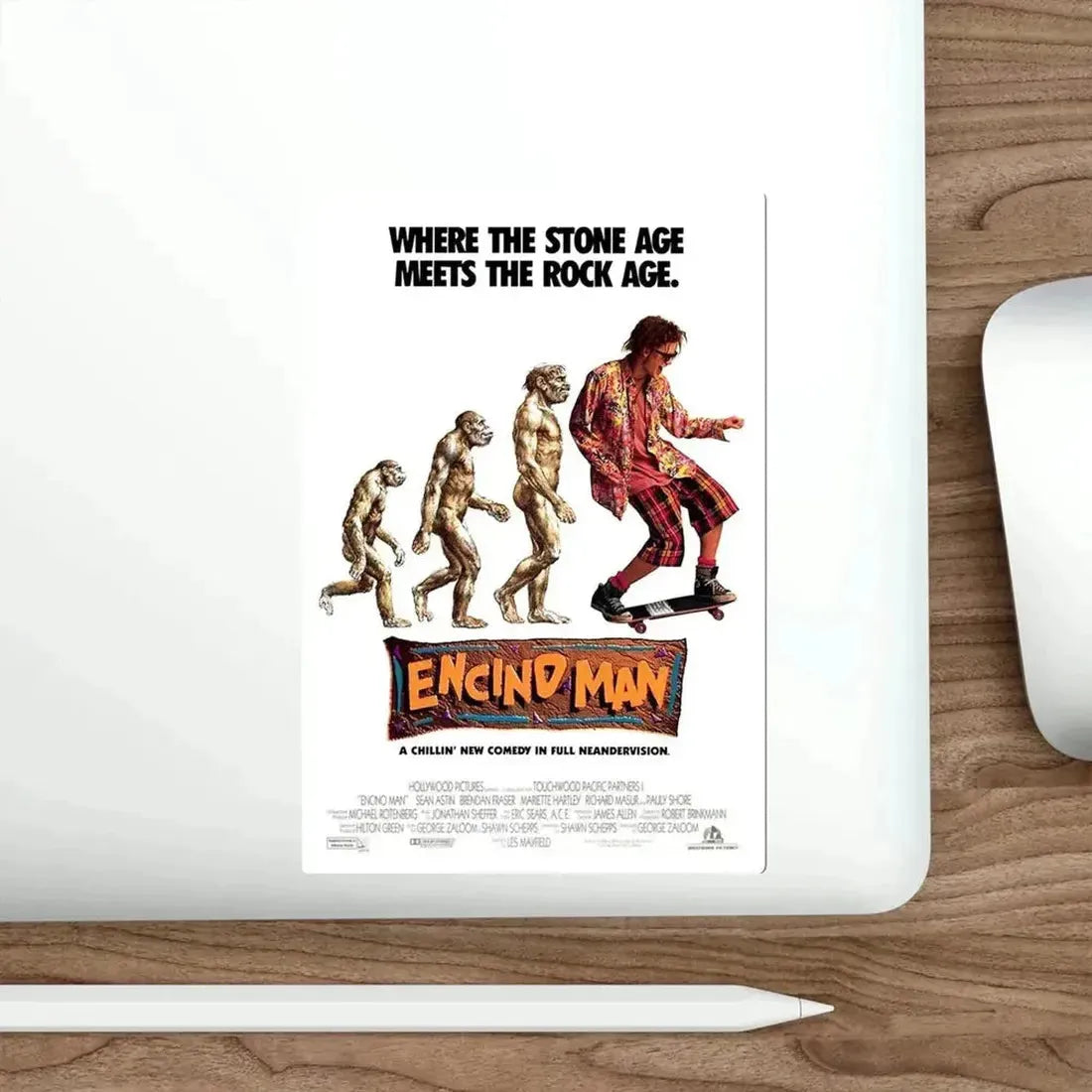 Encino Man 1992 Movie Poster STICKER Vinyl Die-Cut Decal - The Sticker Space