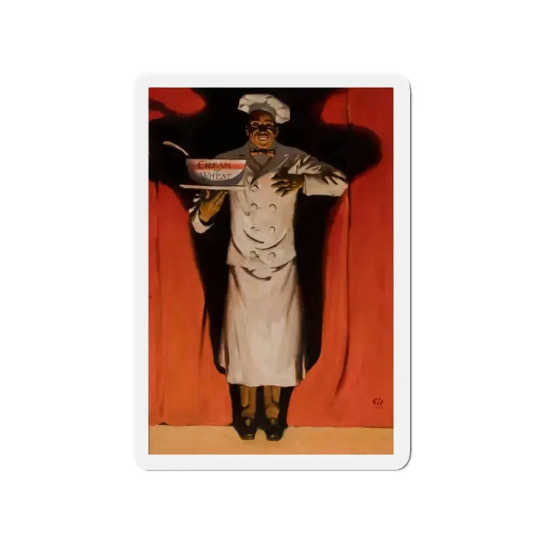 Encore, Cream of Wheat ad illustration, 1908 (Magazine Illustration) Refrigerator Magnet 2 Inch Die-Cut - The Sticker Space