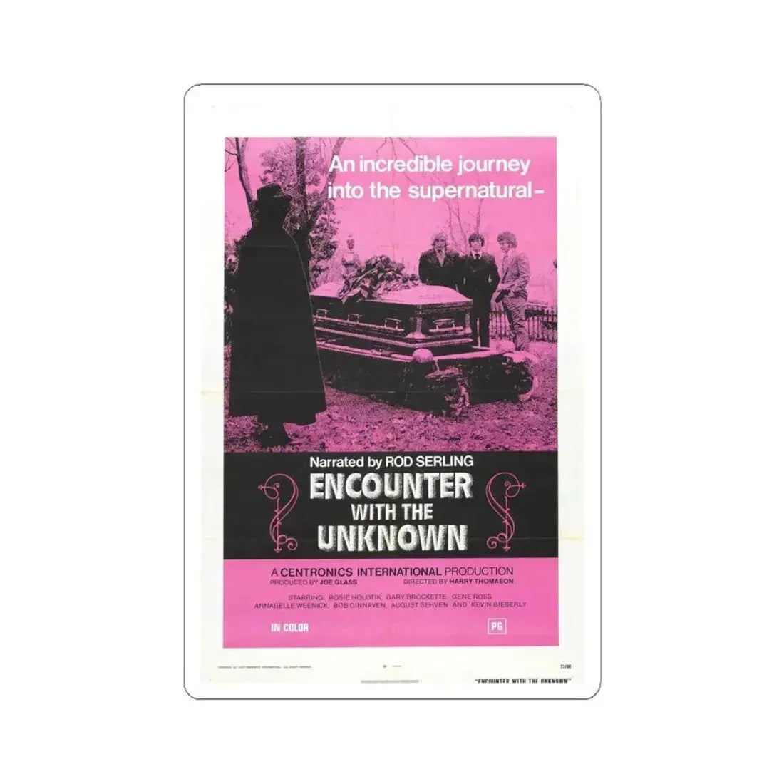 ENCOUNTER WITH THE UNKNOWN 1972 Movie Poster - STICKER Vinyl Kiss-Cut Decal 4 Inch White - The Sticker Space