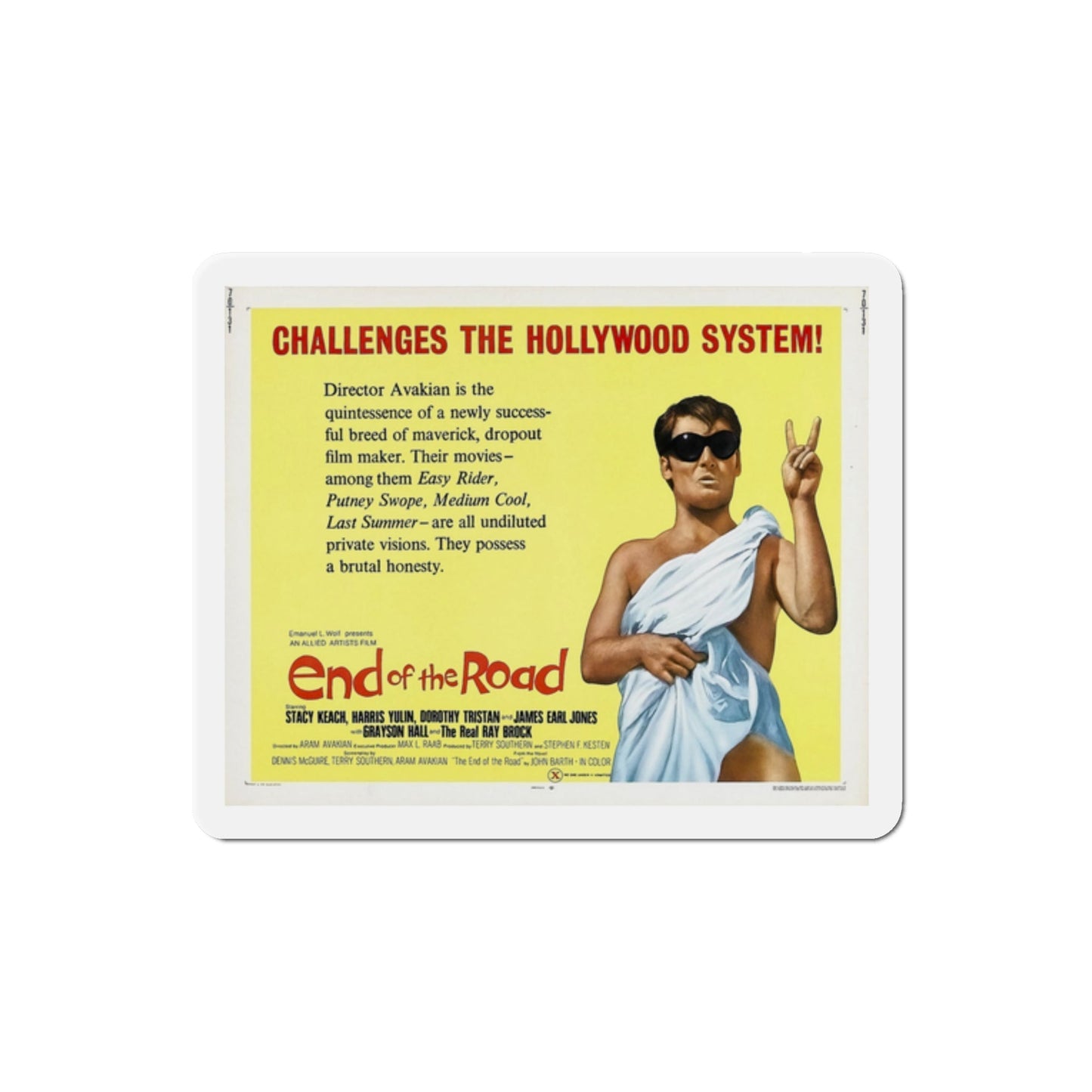 End of the Road 1970 Movie Poster Die-Cut Magnet-2 Inch-The Sticker Space