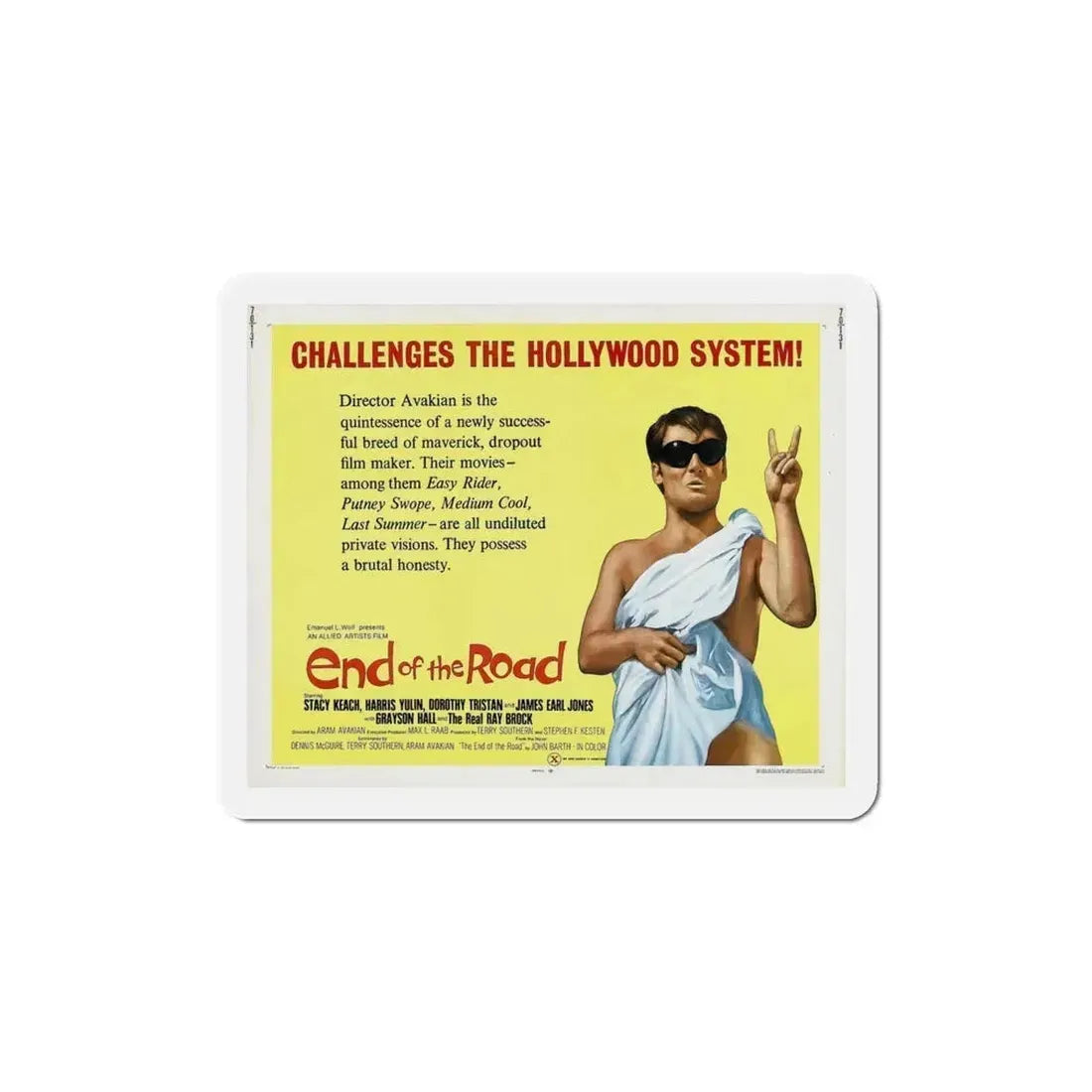 End of the Road 1970 Movie Poster Refrigerator Magnet 4 Inch - The Sticker Space