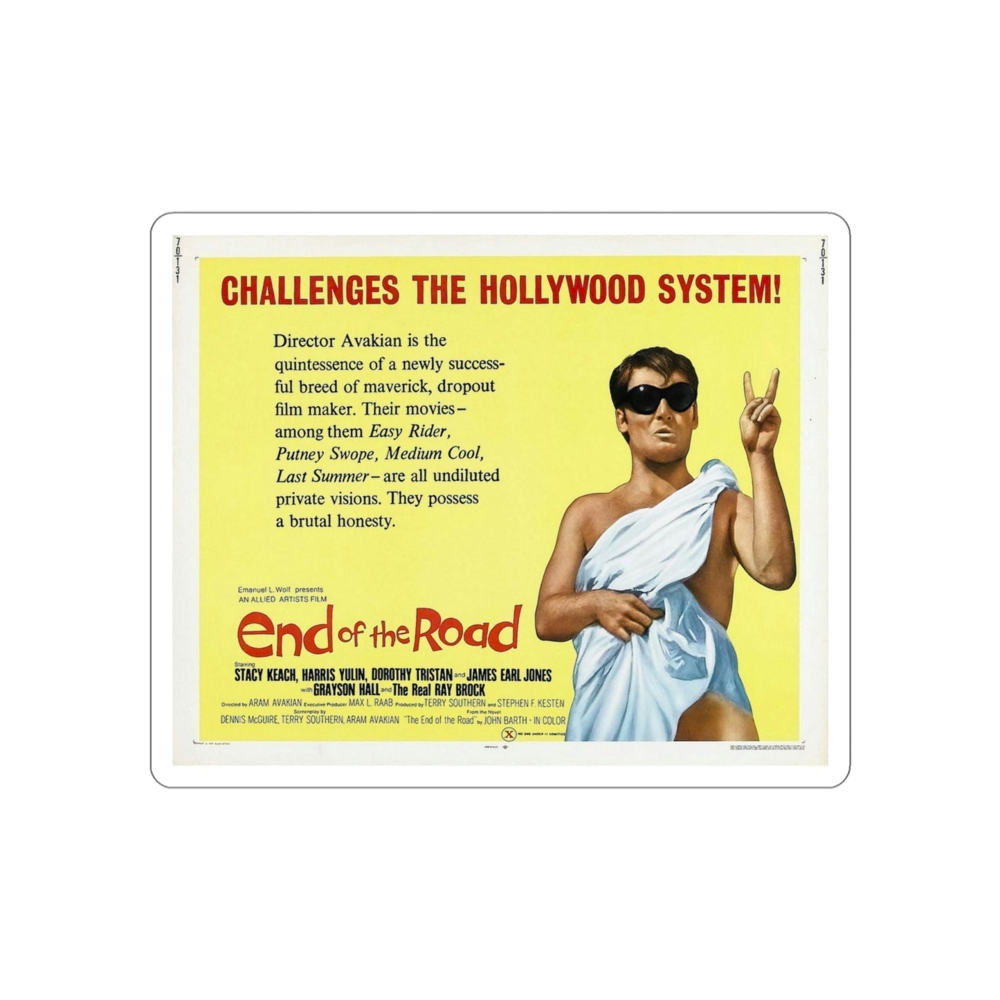 End of the Road 1970 Movie Poster STICKER Vinyl Die-Cut Decal-4 Inch-The Sticker Space