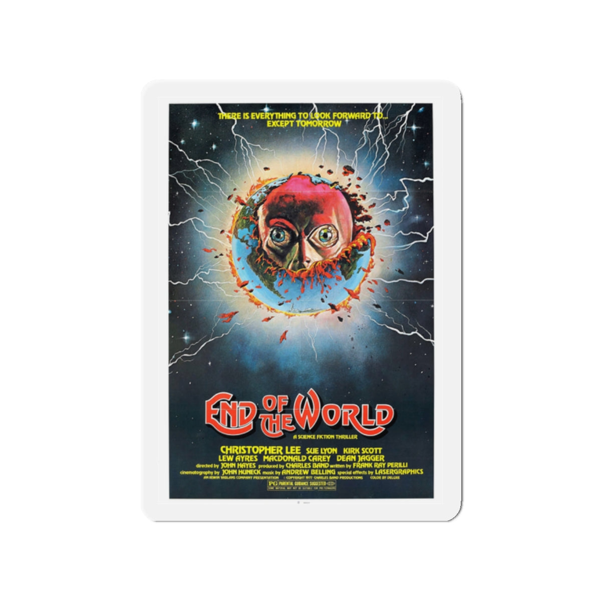 END OF THE WORLD 1977 Movie Poster - Die-Cut Magnet-2" x 2"-The Sticker Space