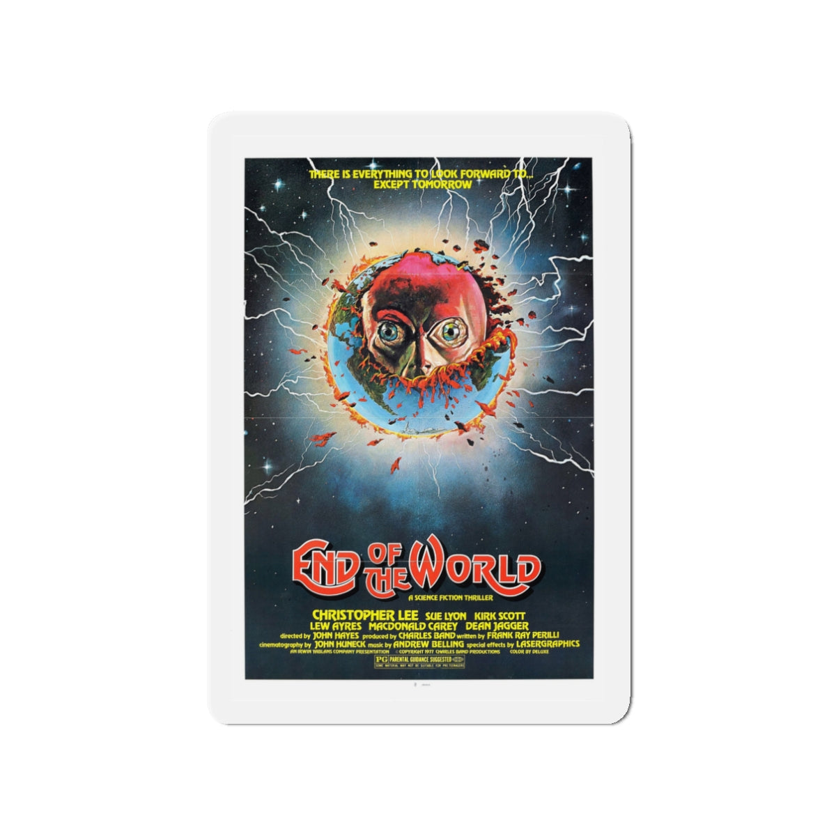 END OF THE WORLD 1977 Movie Poster - Die-Cut Magnet-3" x 3"-The Sticker Space