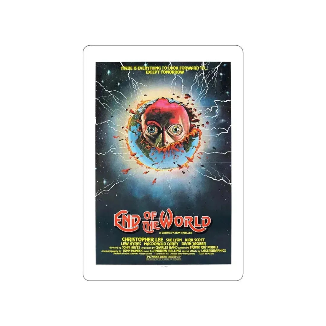 END OF THE WORLD 1977 Movie Poster STICKER Vinyl Die-Cut Decal - The Sticker Space