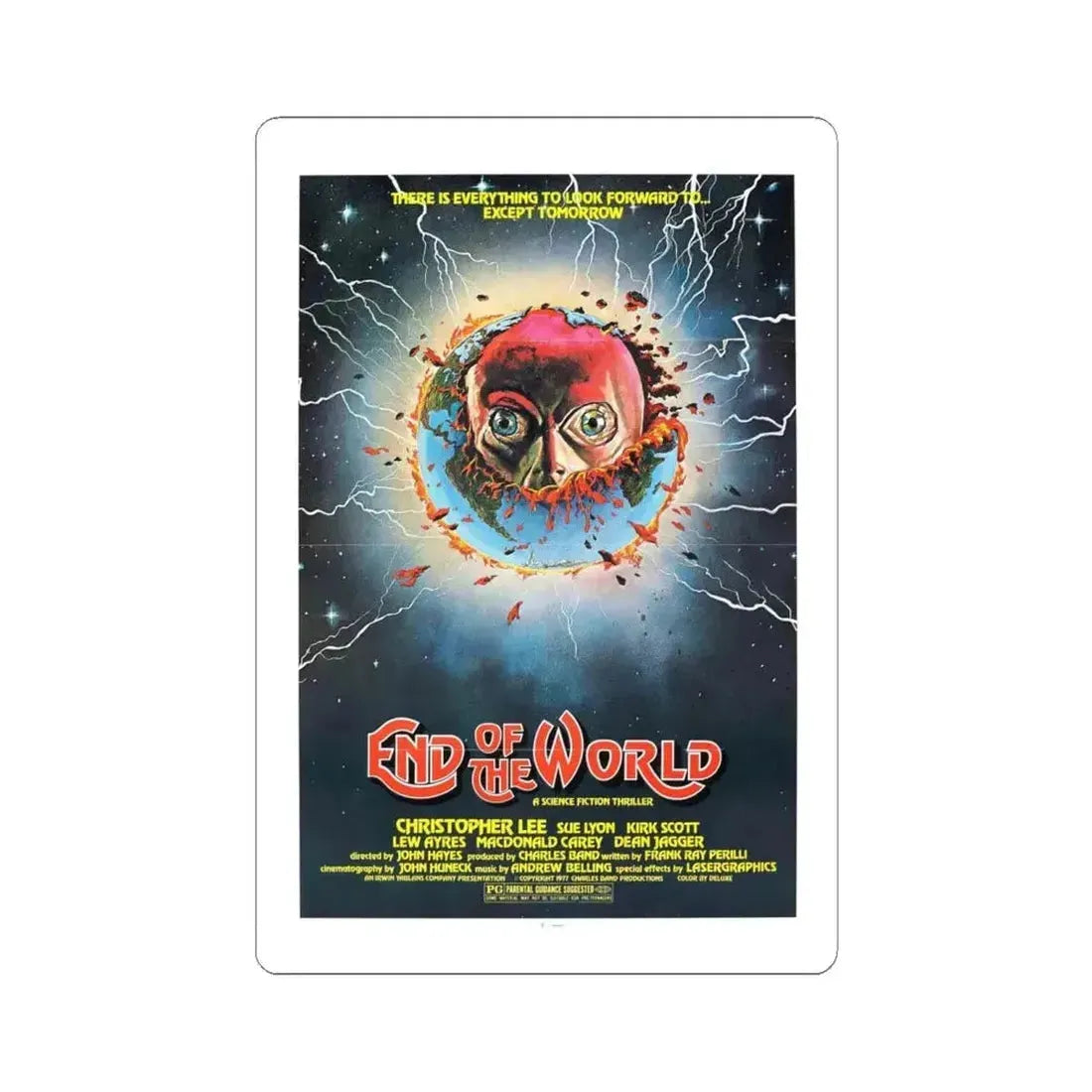 END OF THE WORLD 1977 Movie Poster - STICKER Vinyl Kiss-Cut Decal 6 Inch White - The Sticker Space