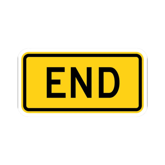 End plate Wyoming (Wyoming) (Road Sign) STICKER Vinyl Kiss-Cut Decal 2 Inch White - The Sticker Space
