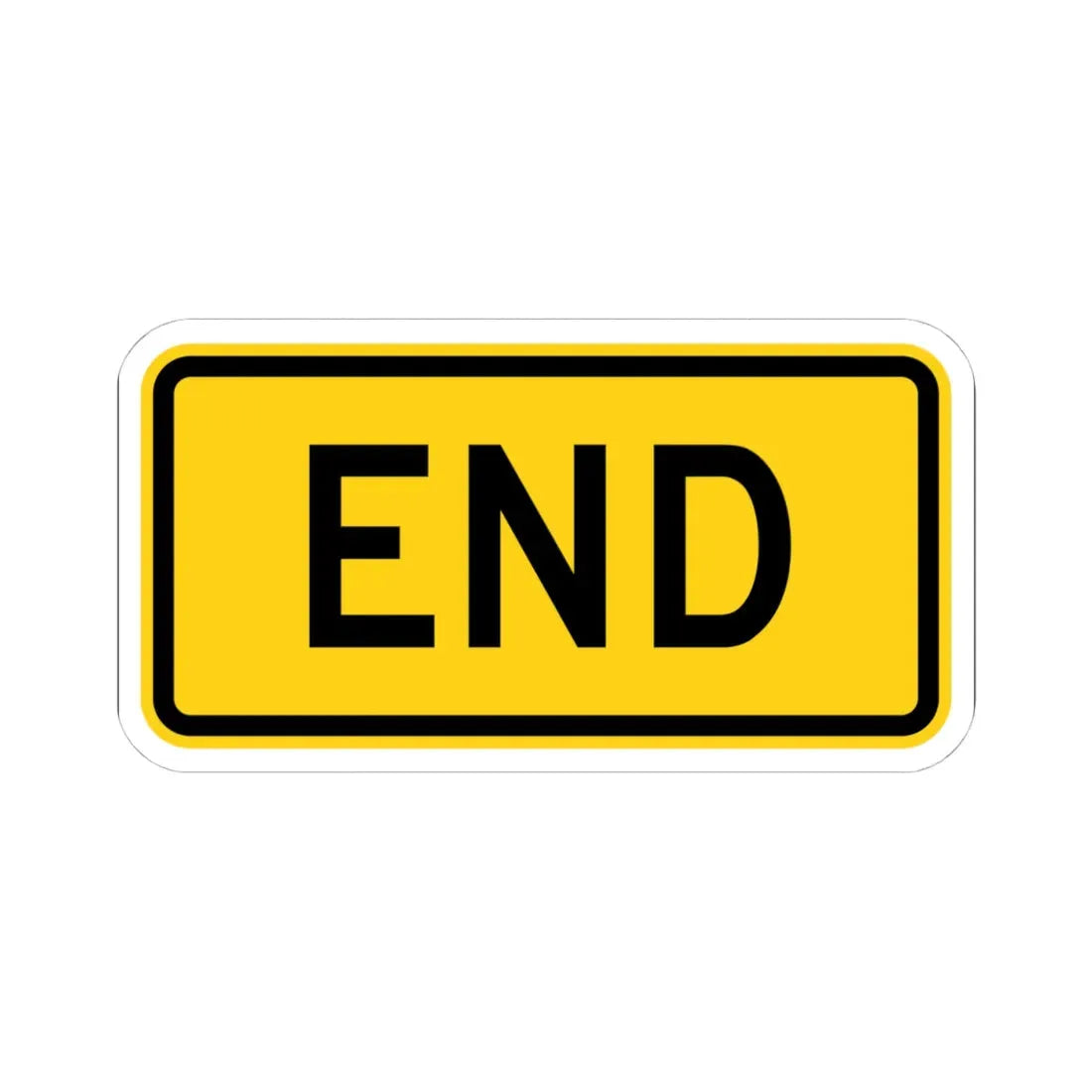 End plate Wyoming (Wyoming) (Road Sign) STICKER Vinyl Kiss-Cut Decal 4 Inch White - The Sticker Space