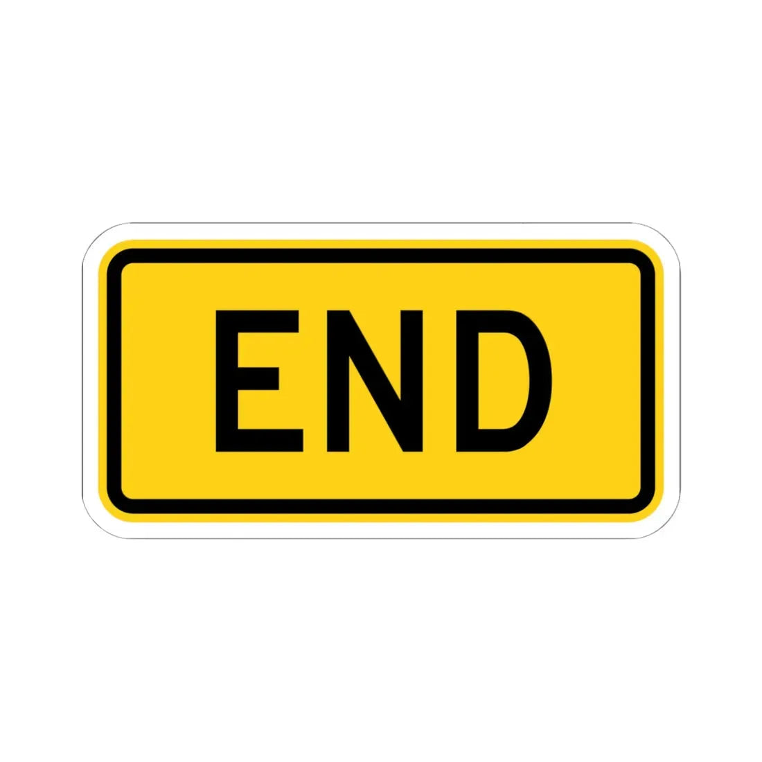 End plate Wyoming (Wyoming) (Road Sign) STICKER Vinyl Kiss-Cut Decal 6 Inch White - The Sticker Space