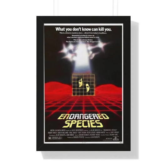 ENDANGERED SPECIES 1982 - Framed Movie Poster 16″ x 24″ Black - The Sticker Space