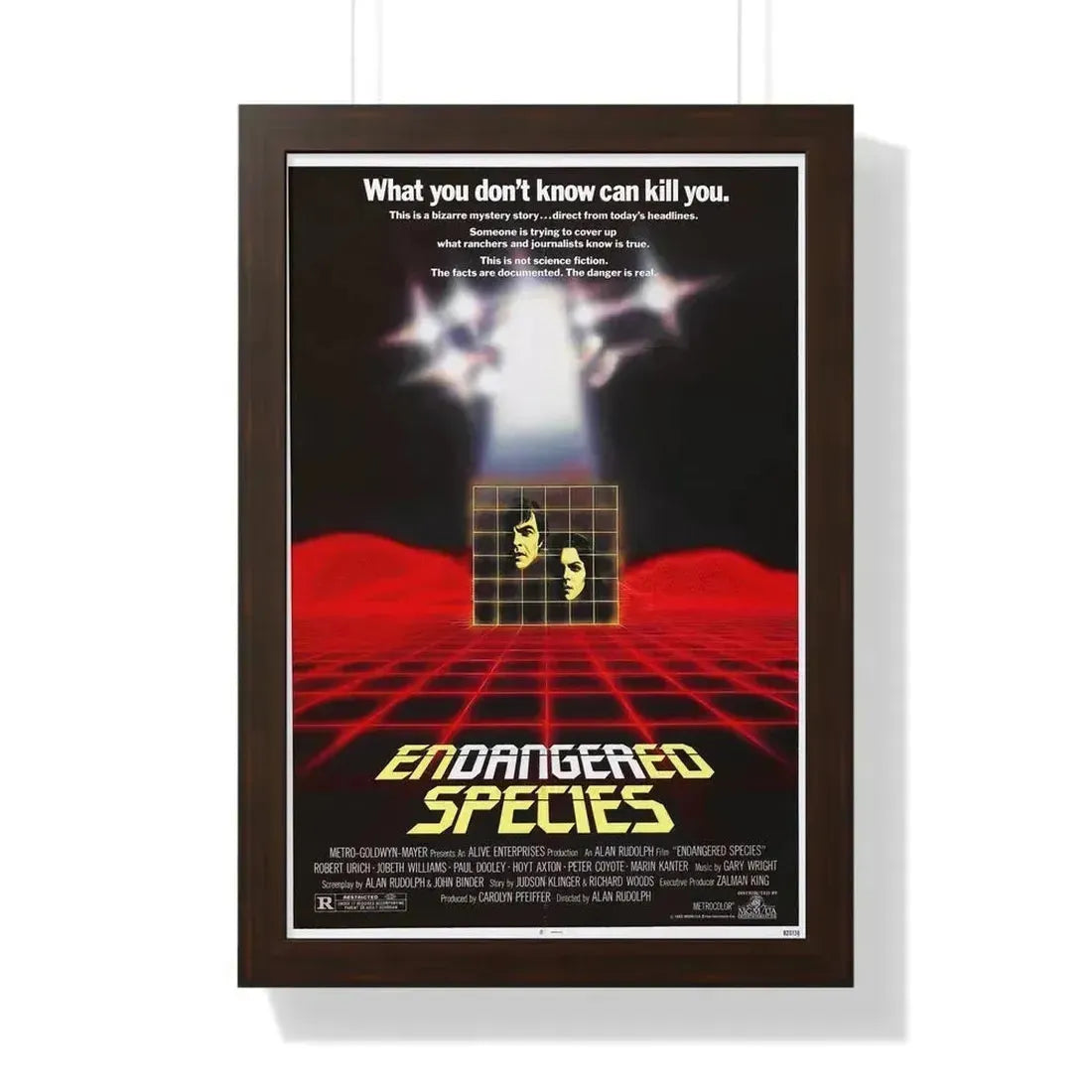 ENDANGERED SPECIES 1982 - Framed Movie Poster 16″ x 24″ Walnut - The Sticker Space