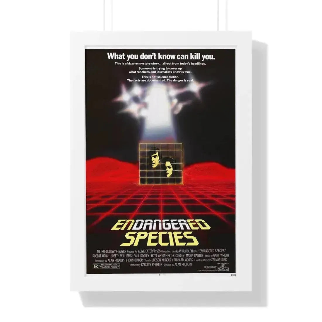 ENDANGERED SPECIES 1982 - Framed Movie Poster 16″ x 24″ White - The Sticker Space