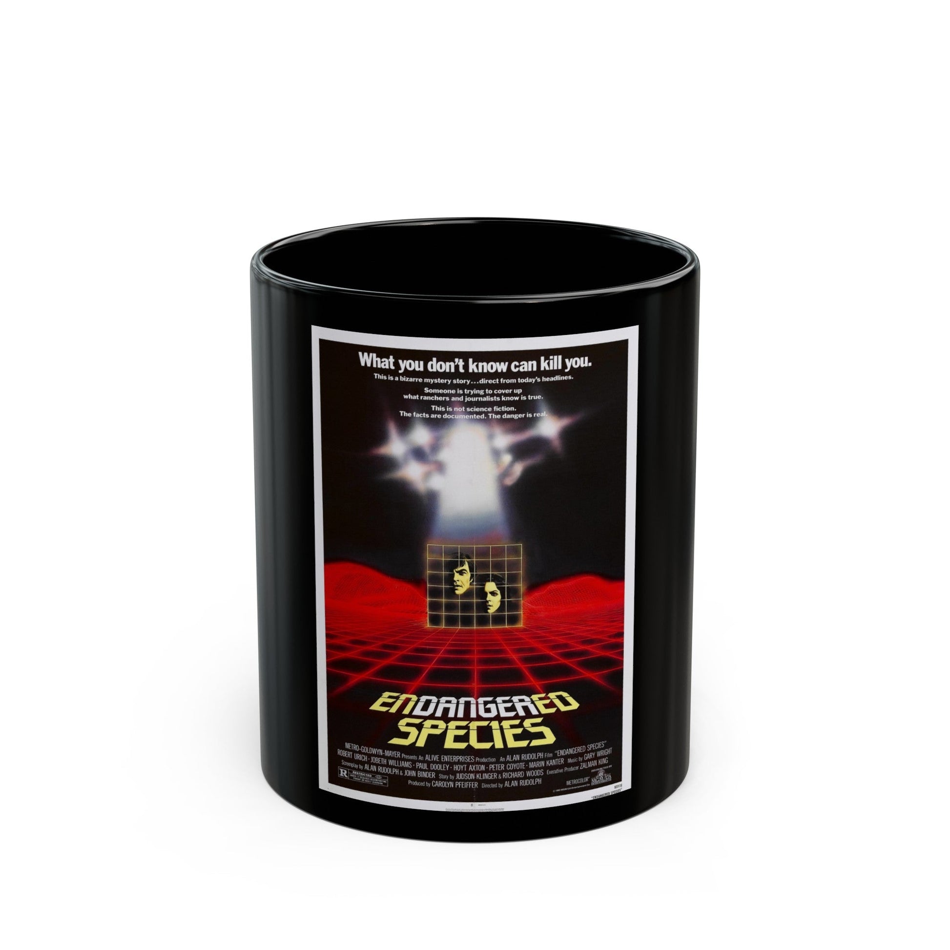 ENDANGERED SPECIES 1982 Movie Poster - Black Coffee Mug-11oz-The Sticker Space