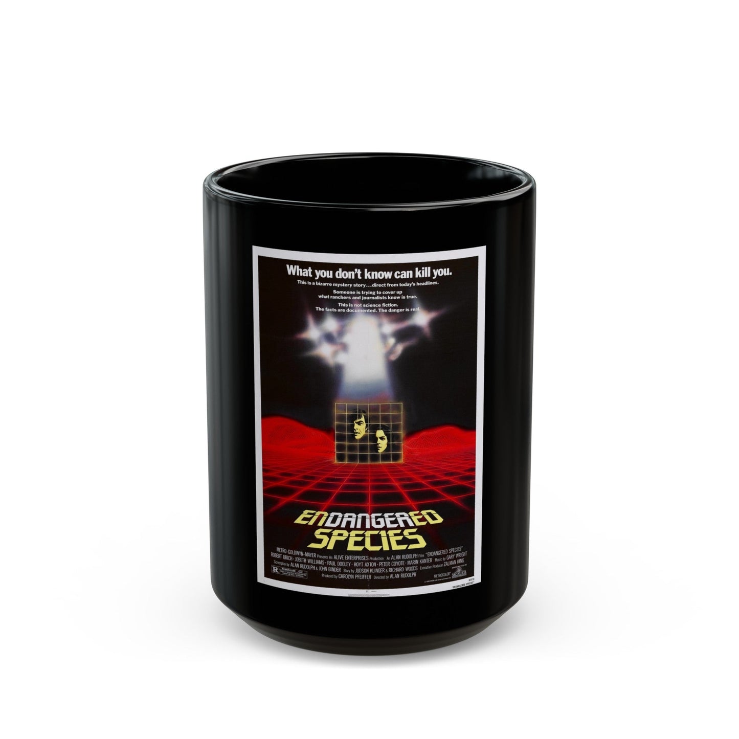 ENDANGERED SPECIES 1982 Movie Poster - Black Coffee Mug-15oz-The Sticker Space