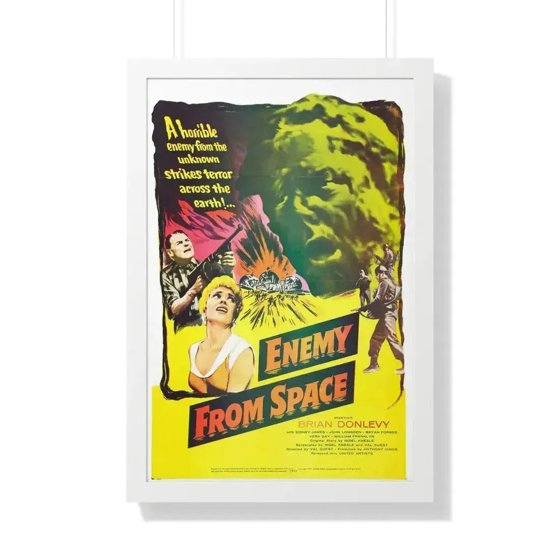 ENEMY FROM SPACE (QUATERMASS 2) 1957 - Framed Movie Poster 20" x 30" White - The Sticker Space