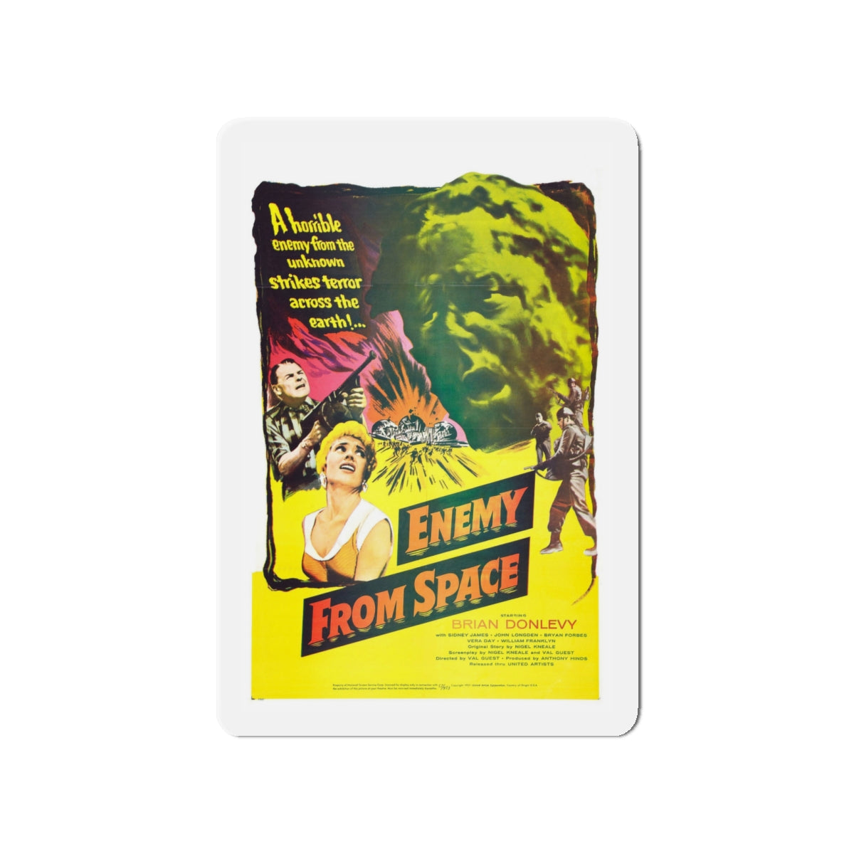 ENEMY FROM SPACE (QUATERMASS 2) 1957 Movie Poster - Die-Cut Magnet-4" x 4"-The Sticker Space