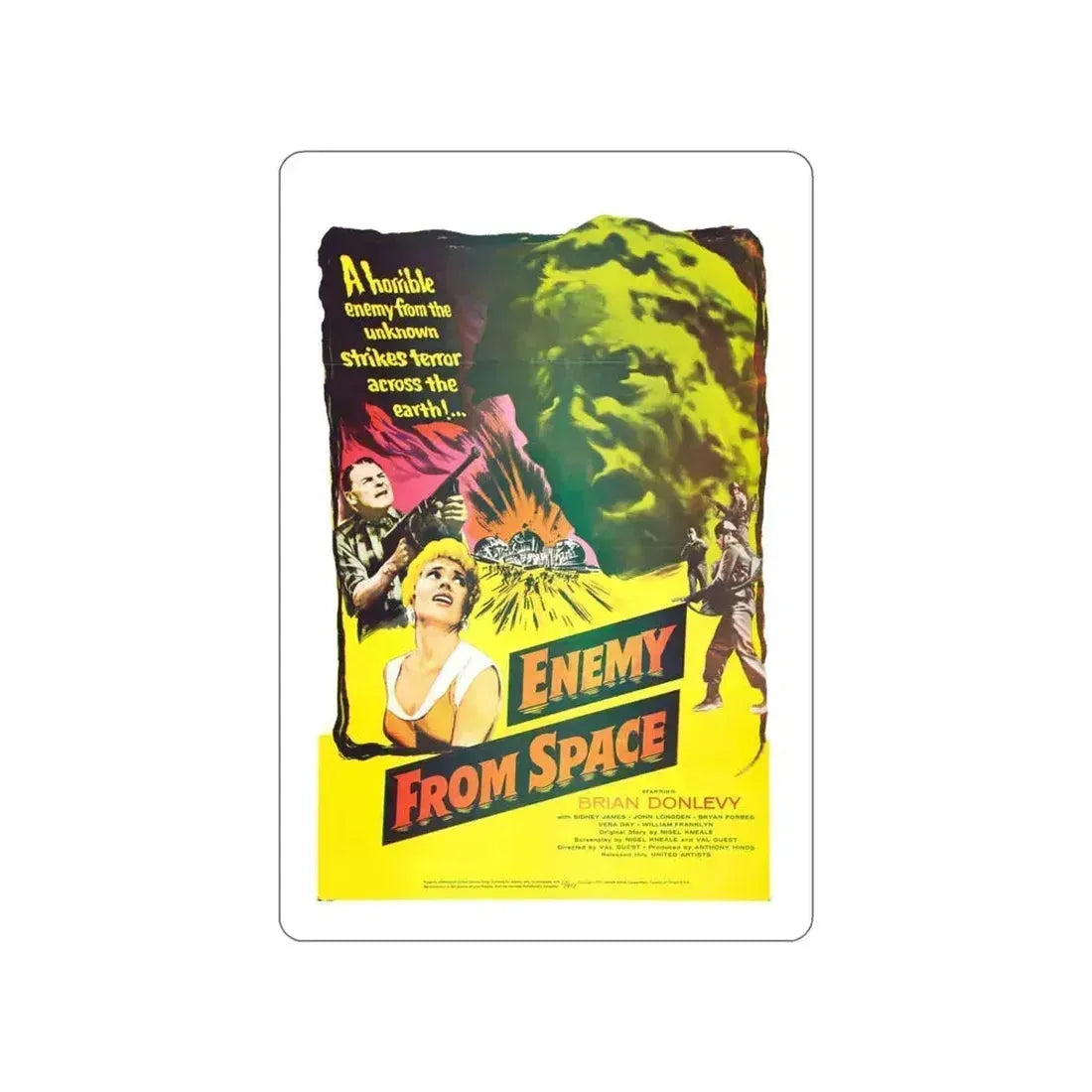 ENEMY FROM SPACE (QUATERMASS 2) 1957 Movie Poster STICKER Vinyl Die-Cut Decal 4 Inch - The Sticker Space