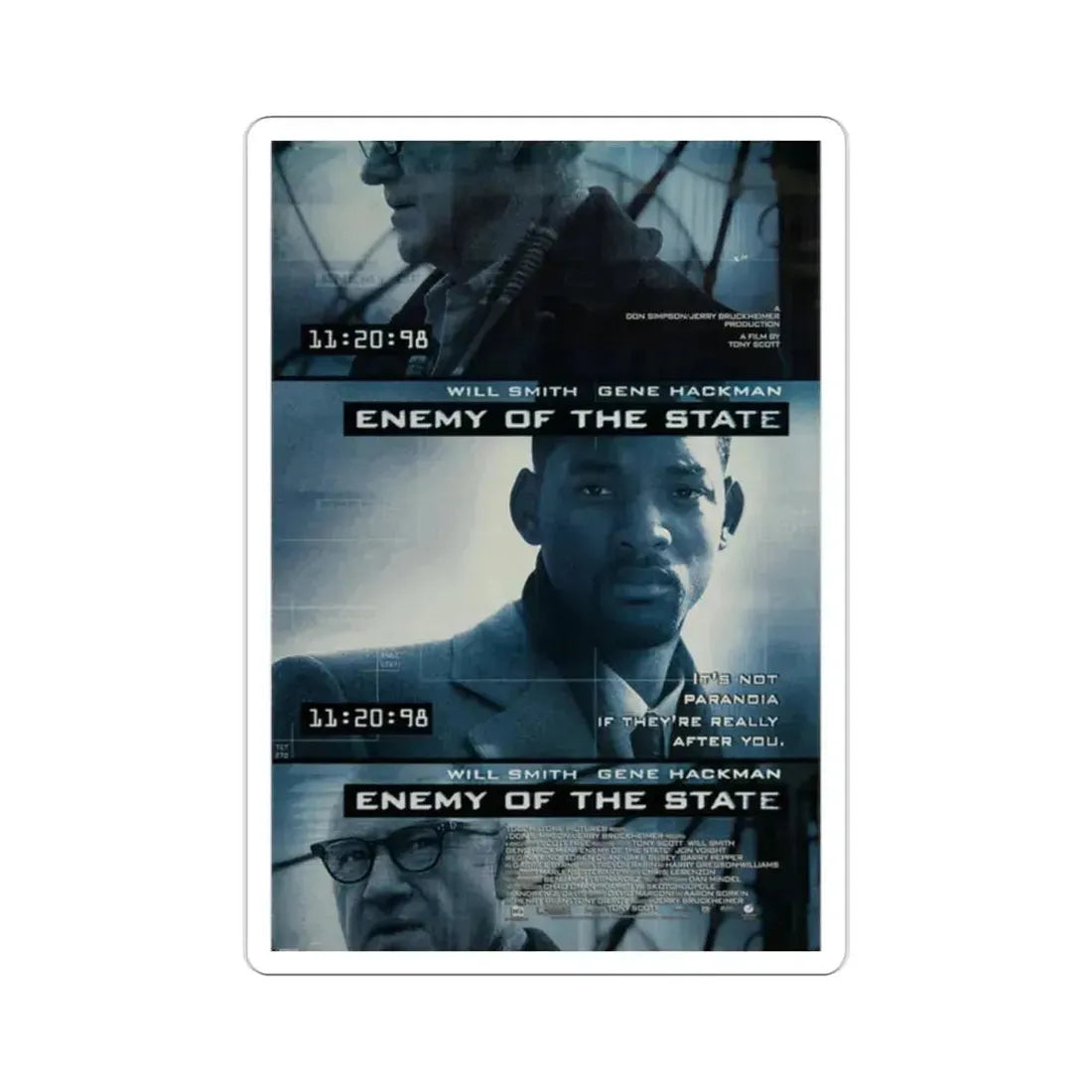 Enemy of the State 1998 Movie Poster STICKER Vinyl Die-Cut Decal 2 Inch - The Sticker Space
