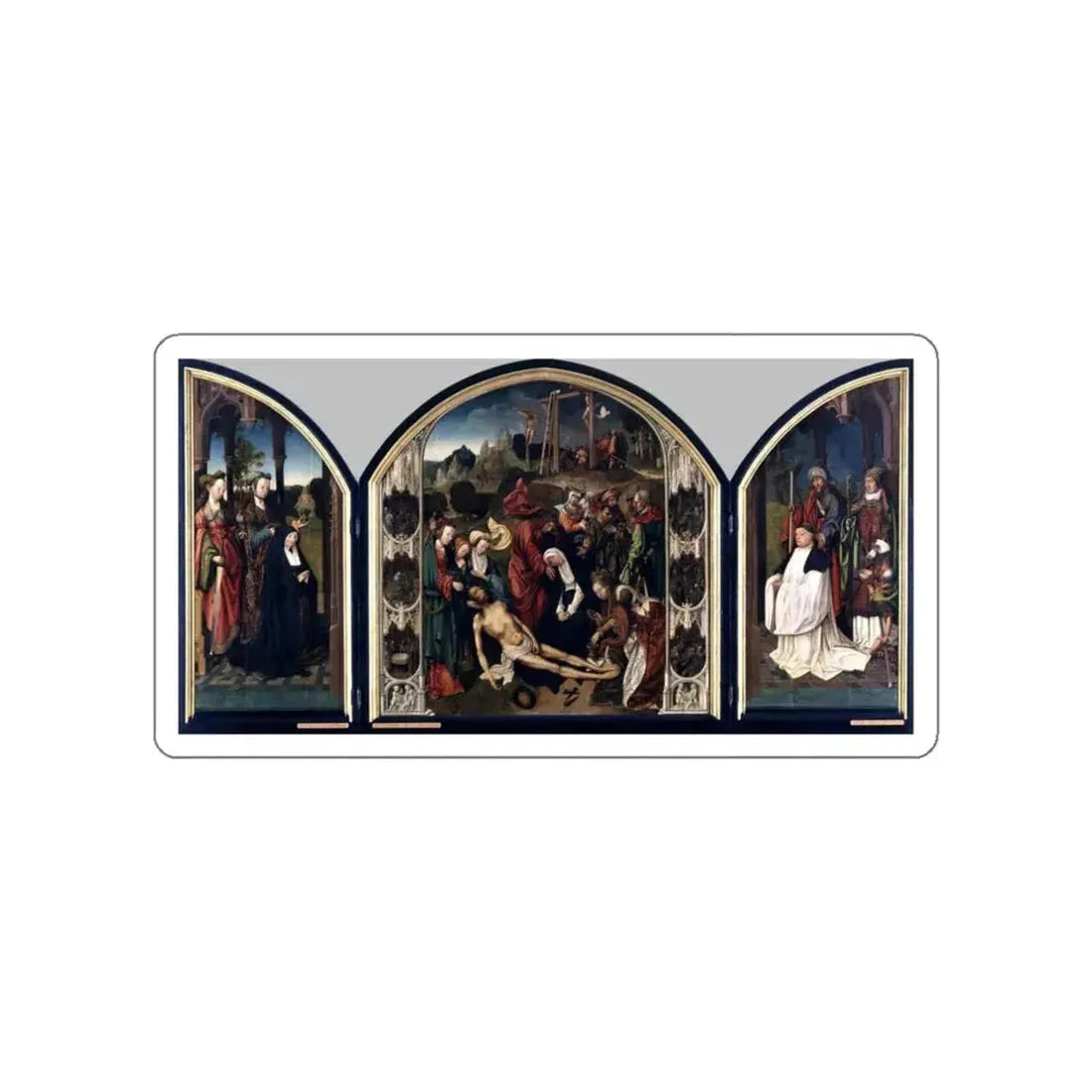 ENGEBRECHTSZ., Cornelis - Crucifixion Altarpiece (Artwork) STICKER Vinyl Die-Cut Decal White Die-Cut 3 Inch - The Sticker Space