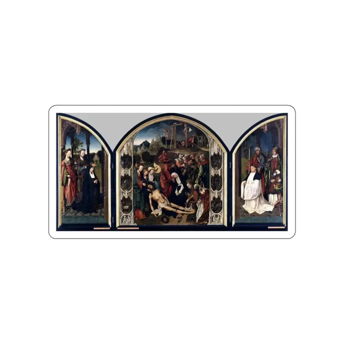 ENGEBRECHTSZ., Cornelis - Crucifixion Altarpiece (Artwork) STICKER Vinyl Die-Cut Decal White Die-Cut 4 Inch - The Sticker Space