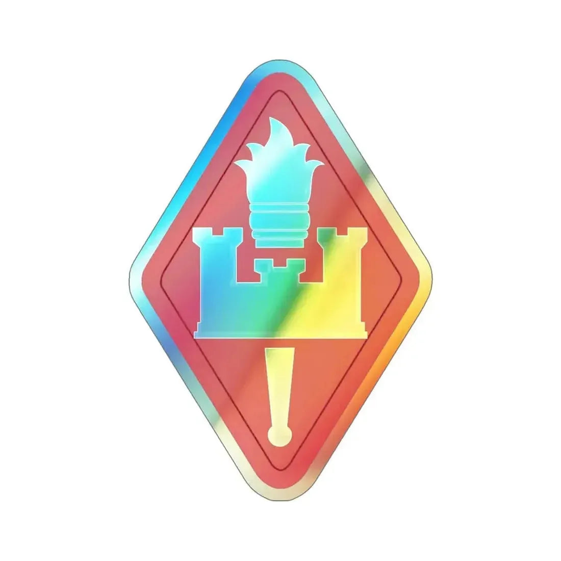 Engineer Center and Fort Leonard Wood and School (U.S. Army) Holographic STICKER Die-Cut Vinyl Decal 5 Inch Holographic - The Sticker Space