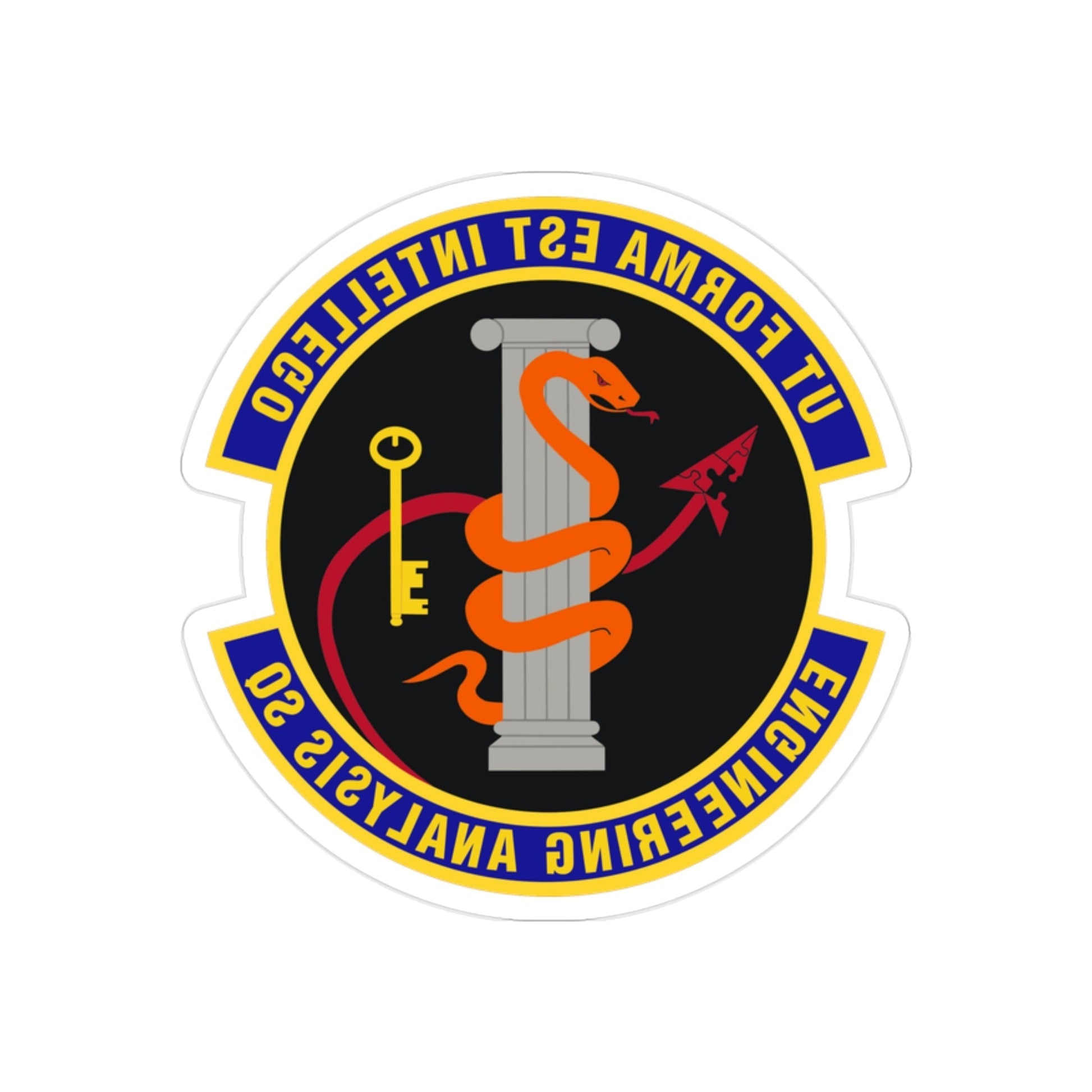 Engineering Analysis Squadron (U.S. Air Force) REVERSE PRINT Transparent STICKER-2 Inch-The Sticker Space