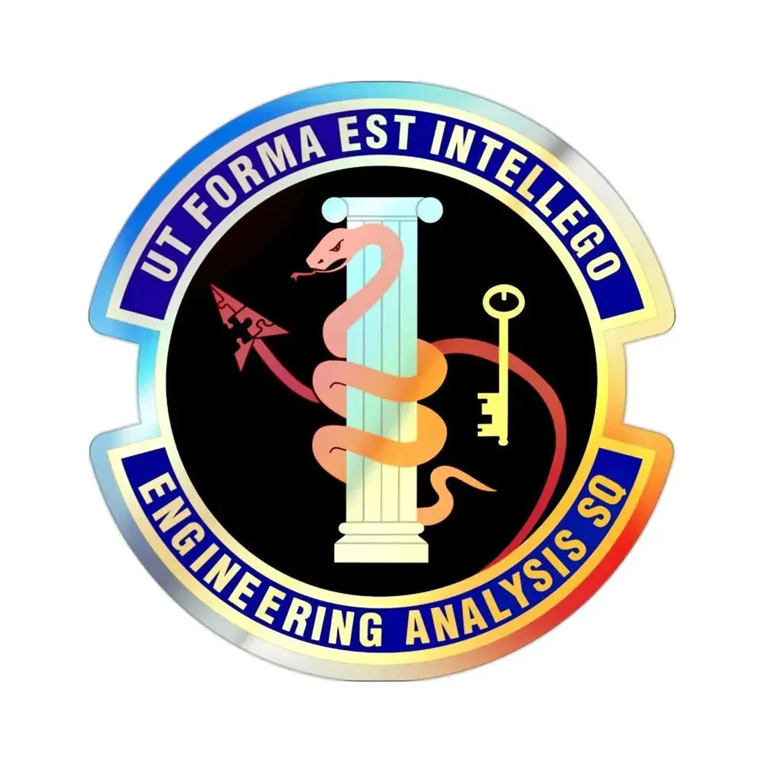 Engineering Analysis Squadron (U.S. Air Force) Holographic STICKER Die-Cut Vinyl Decal 2 Inch Holographic - The Sticker Space