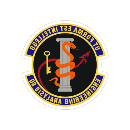 Engineering Analysis Squadron (U.S. Air Force) REVERSE PRINT Transparent Die-Cut STICKER 6 Inch Die-Cut Transparent - The Sticker Space
