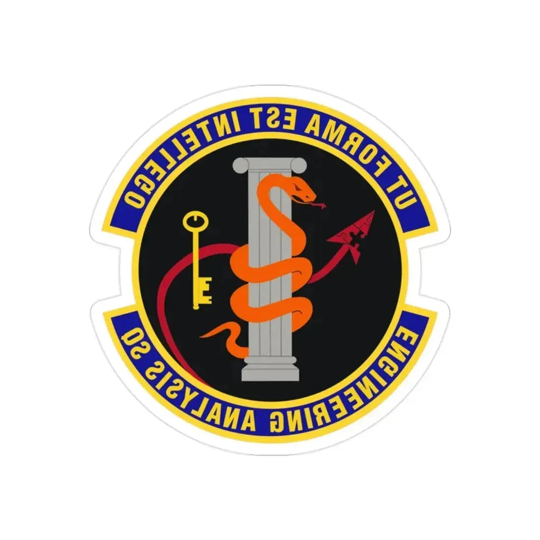 Engineering Analysis Squadron (U.S. Air Force) REVERSE PRINT Transparent Die-Cut STICKER - The Sticker Space