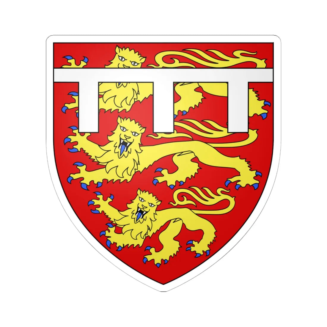 England Arms-white label (United Kingdom) (Coat of Arms) STICKER Vinyl Kiss-Cut Decal 6 Inch White - The Sticker Space