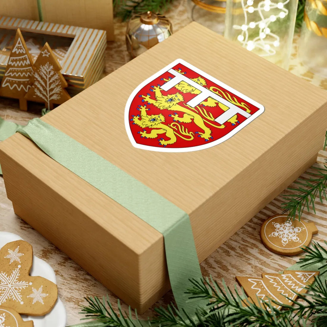 England Arms-white label (United Kingdom) (Coat of Arms) STICKER Vinyl Kiss-Cut Decal - The Sticker Space