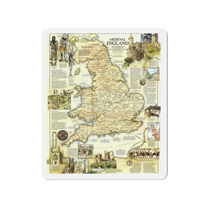 England - Medieval (1979) (Map) Refrigerator Magnet 2 Inch - The Sticker Space