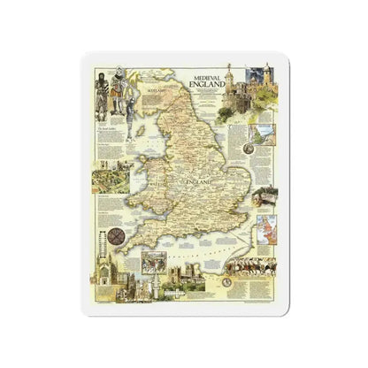 England - Medieval (1979) (Map) Refrigerator Magnet 4 Inch - The Sticker Space