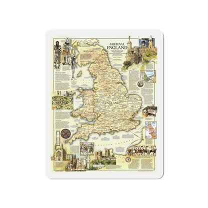 England - Medieval (1979) (Map) Refrigerator Magnet-4" x 4"-The Sticker Space