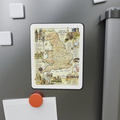 England - Medieval (1979) (Map) Refrigerator Magnet-The Sticker Space