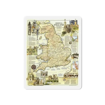 England - Medieval (1979) (Map) Refrigerator Magnet - The Sticker Space
