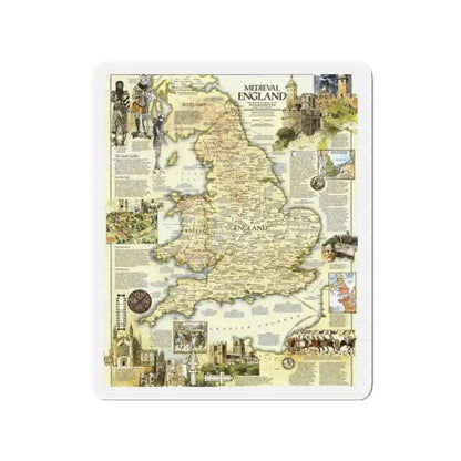 England - Medieval (1979) (Map) Refrigerator Magnet - The Sticker Space