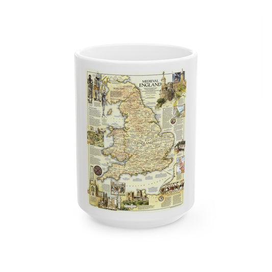 England - Medieval (1979) (Map) White Coffee Mug-15oz-The Sticker Space