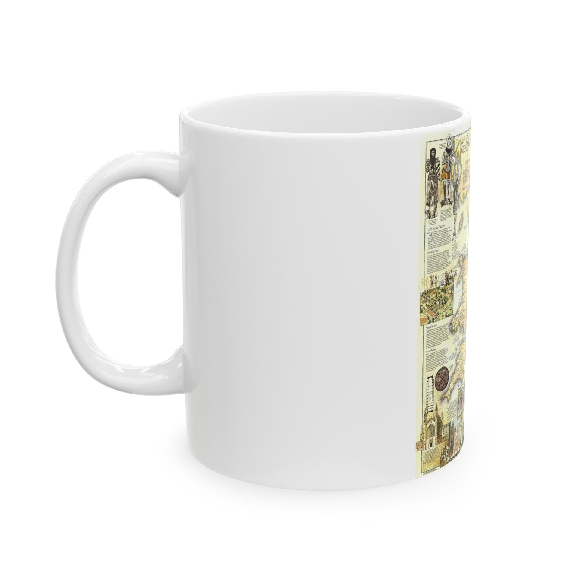 England - Medieval (1979) (Map) White Coffee Mug-The Sticker Space