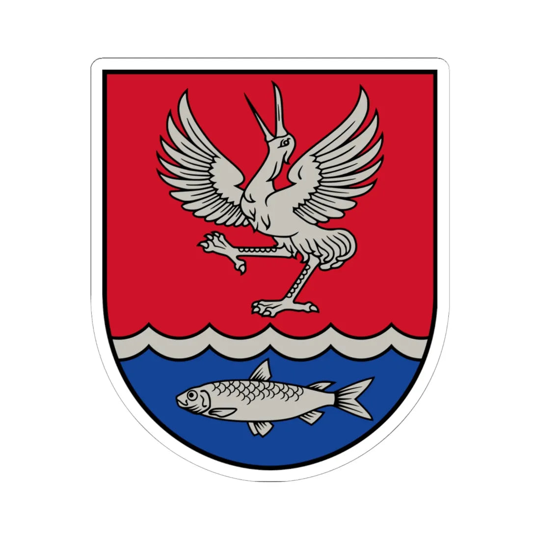 Engures novads COA (Latvia) (Coat of Arms) STICKER Vinyl Kiss-Cut Decal 6 Inch White - The Sticker Space
