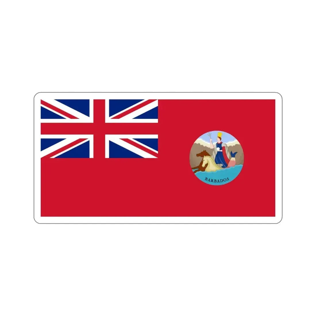 Ensign of Barbados (1870–1966) STICKER Vinyl Die-Cut Decal 6 Inch - The Sticker Space