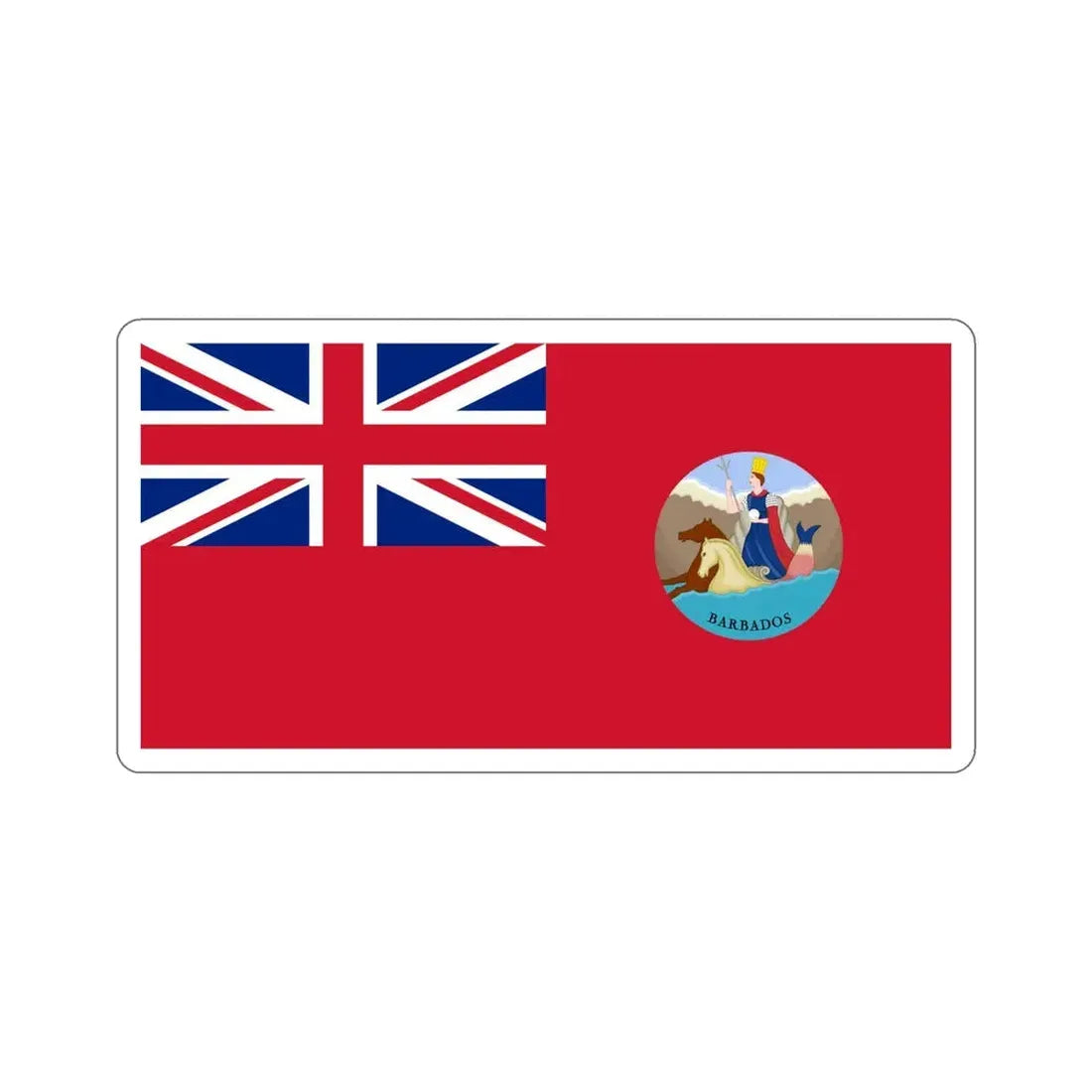 Ensign of Barbados (1870–1966) STICKER Vinyl Die-Cut Decal 6 Inch - The Sticker Space
