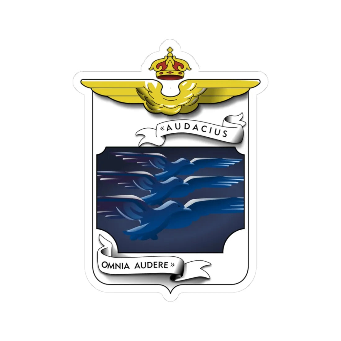 Ensign of the 14º Stormo BT coat of arms of the Italian Air Force (Italy) (Coat of Arms) STICKER Vinyl Kiss-Cut Decal 3 Inch White - The Sticker Space