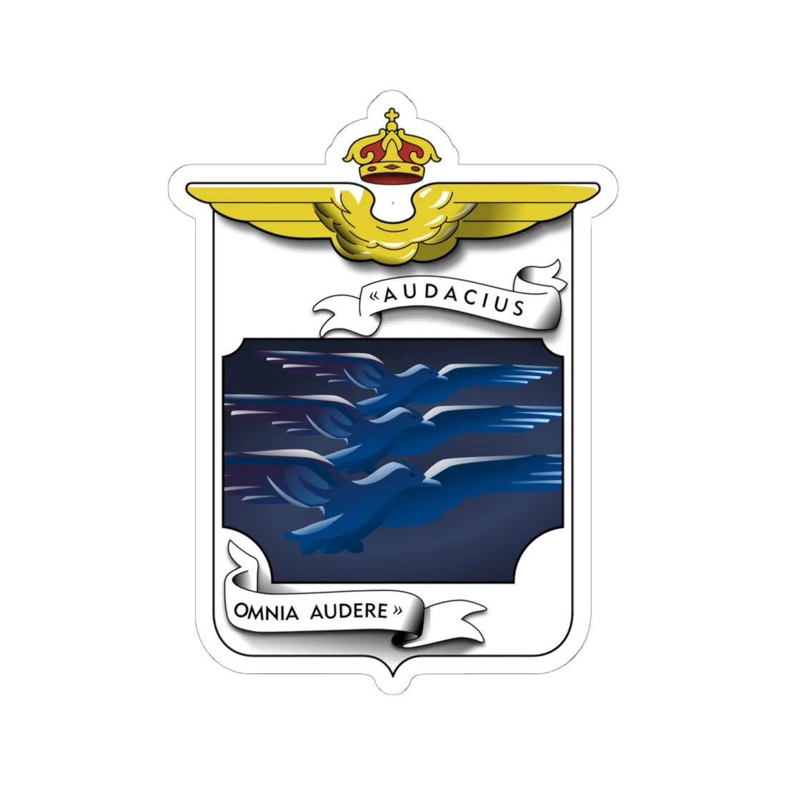 Ensign of the 14º Stormo BT coat of arms of the Italian Air Force (Italy) (Coat of Arms) STICKER Vinyl Kiss-Cut Decal 6 Inch White - The Sticker Space