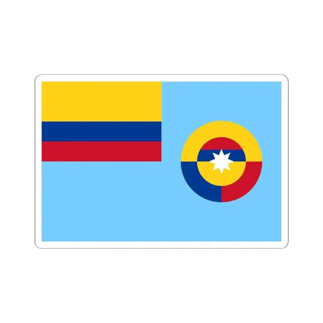 Ensign of the Colombian Air Force (Colombia) STICKER Vinyl Kiss-Cut Decal 6 Inch White - The Sticker Space