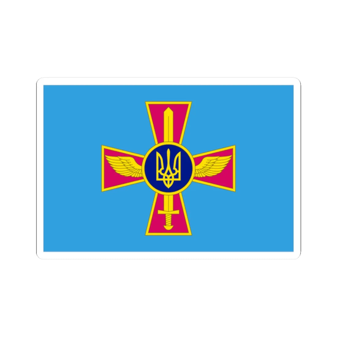 Ensign of the Ukrainian Air Force (Ukraine) STICKER Vinyl Kiss-Cut Decal 2 Inch White - The Sticker Space